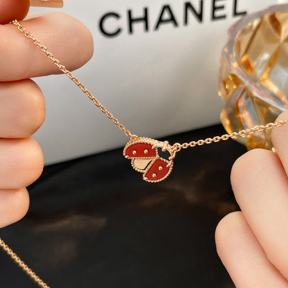 [：Polaidi Jewelry]LUCKY カーネリアン てんとう虫ネックレス
