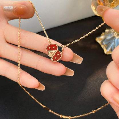 [：Polaidi Jewelry]LUCKY カーネリアン てんとう虫ネックレス