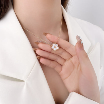 [：Polaidi Jewelry]LUCKY ホワイトMOP 梅の花ネックレス