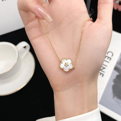 [Polaidi Jewelry]LUCKY  WHITE MOP  PLUM BLOSSOM NECKLACE