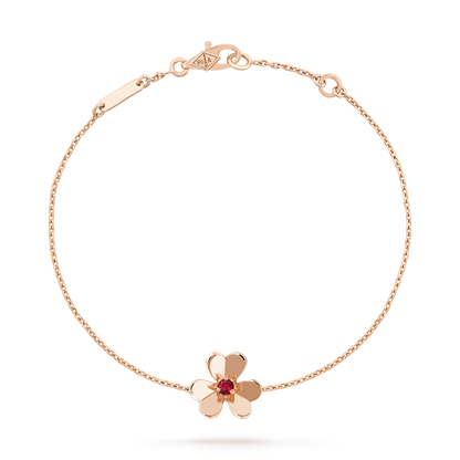 [：Polaidi Jewelry]FRIVOLE GOLD FLOWER PINK MALACHITE BRACELET