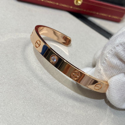 [Polaidi Jewelry]LOVE BRACELET 6.1MM 1 DIAMOND OPEN CUFF