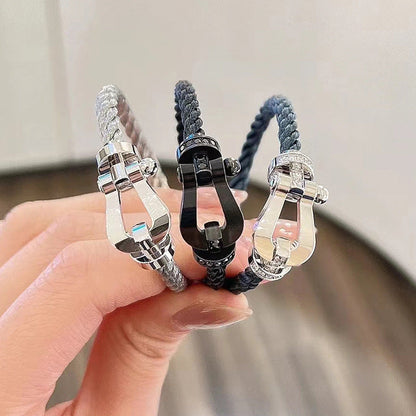 [:Polaidi Jewelry]FORCE ラージ ホースシュー ハーフダイヤモンド ブレスレット シルバー