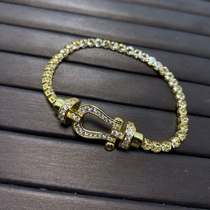 [Polaidi Jewelry]FORCE  LARGE HORSESHOE FULL DIAMOND TENNIS BRACELET