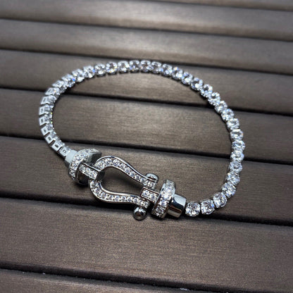 [：Polaidi Jewelry]FORCE  LARGE HORSESHOE FULL DIAMOND TENNIS BRACELET