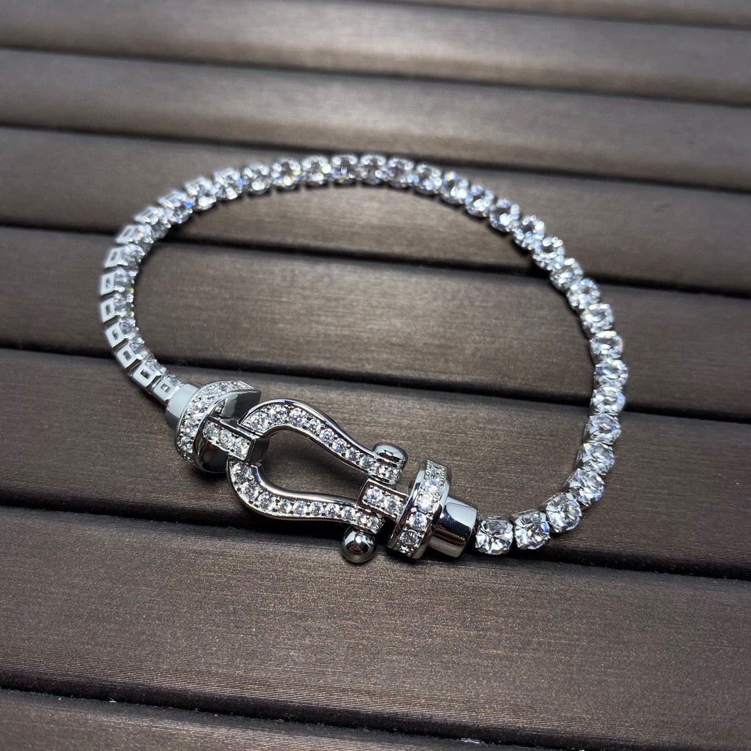 [Polaidi Jewelry]FORCE  LARGE HORSESHOE FULL DIAMOND TENNIS BRACELET