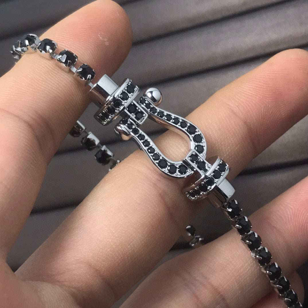 [：Polaidi Jewelry]FORCE  LARGE HORSESHOE FULL DIAMOND TENNIS BRACELET