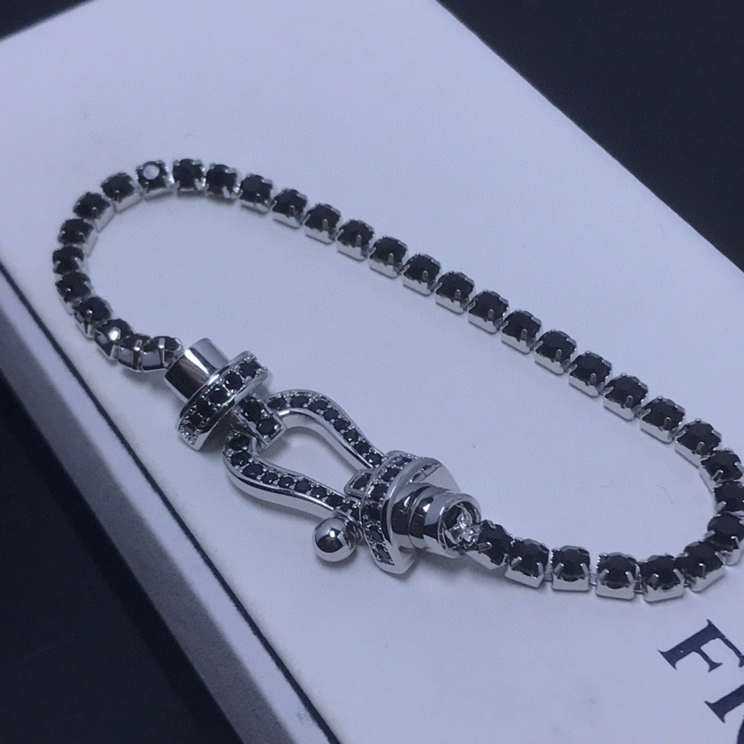 [Polaidi Jewelry]FORCE  LARGE HORSESHOE FULL DIAMOND TENNIS BRACELET