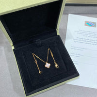 [Perlaura Jewelry ]CLOVER 15MM PINK MOTHER-OF-PEARL SINGLE FLOWER NECKLACE