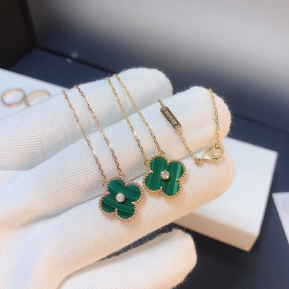 [：Polaidi Jewelry]CLOVER 15MM ダイヤモンド ターコイズ ネックレス