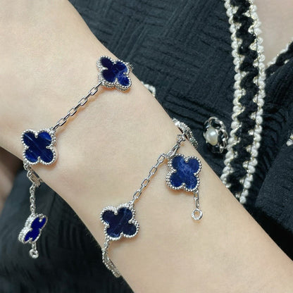 [：Polaidi Jewelry]クローバー 5モチーフ ピーターサイト シルバー ブレスレット