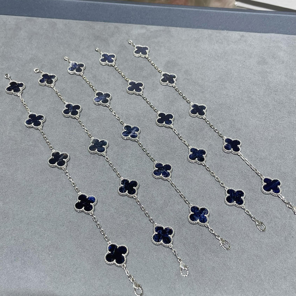 [：Polaidi Jewelry]クローバー 5モチーフ ピーターサイト シルバー ブレスレット