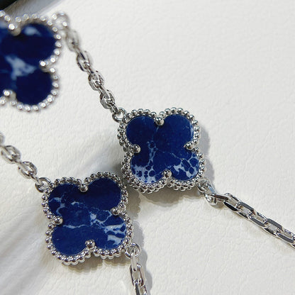 [：Polaidi Jewelry]クローバー 5モチーフ ピーターサイト シルバー ブレスレット