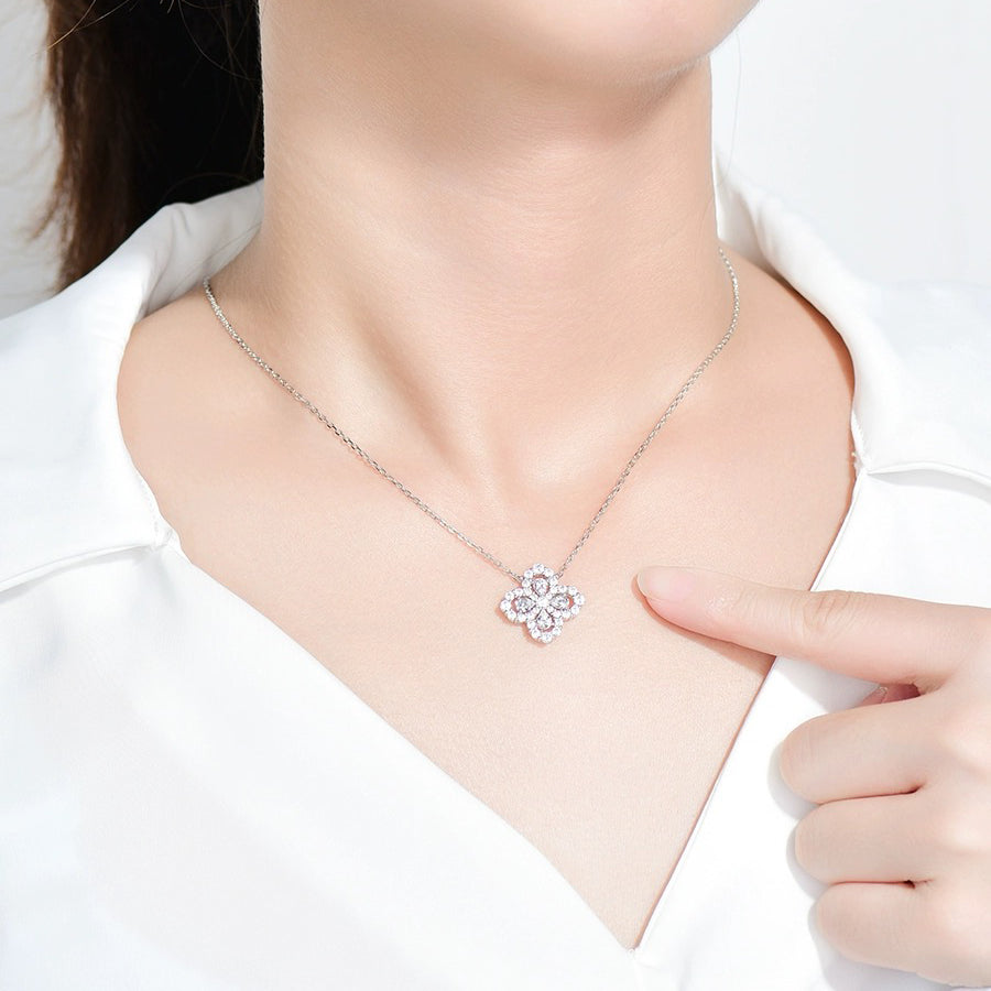 [：Polaidi Jewelry]ループネックレス フルモチーフダイヤモンド 16MM マルチカラー