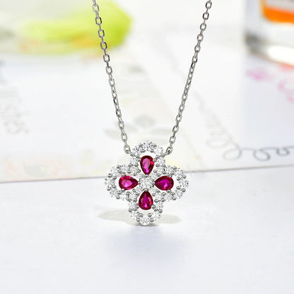 [Polaidi Jewelry]LOOP NECKLACE FULL MOTIF DIAMOND 16MM MULTIPLE COLORS
