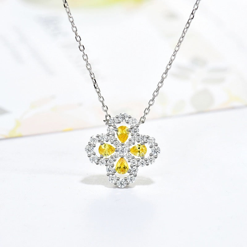 [：Polaidi Jewelry]ループネックレス フルモチーフダイヤモンド 16MM マルチカラー