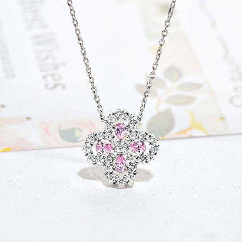 [Polaidi Jewelry]LOOP NECKLACE FULL MOTIF DIAMOND 16MM MULTIPLE COLORS
