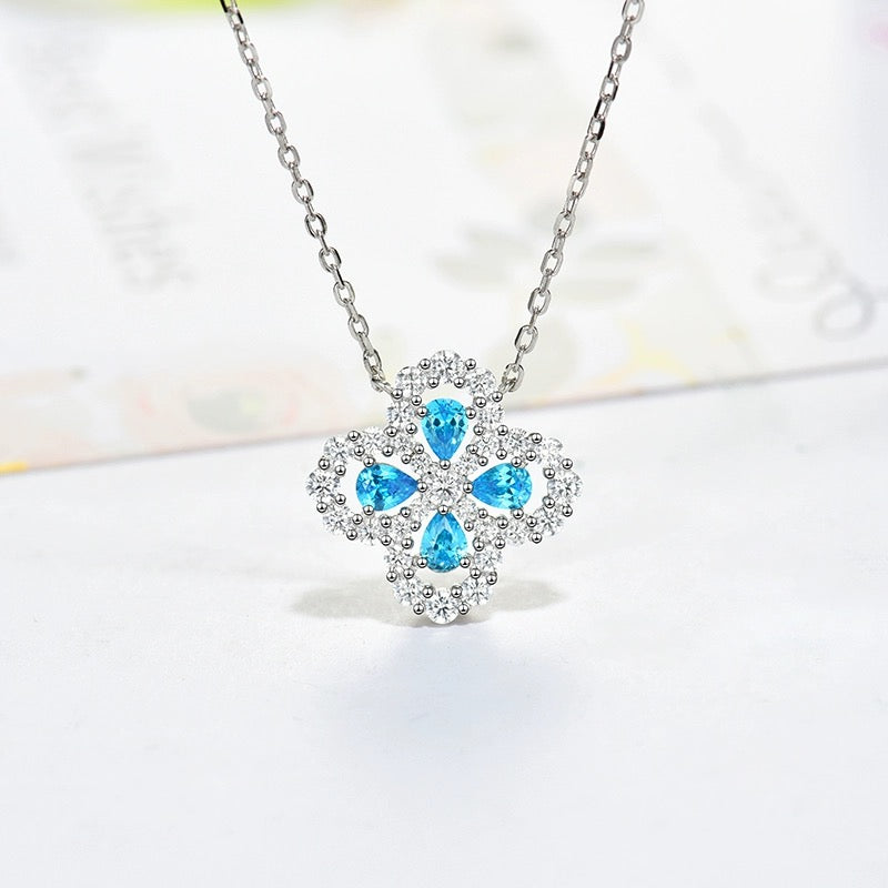 [：Polaidi Jewelry]ループネックレス フルモチーフダイヤモンド 16MM マルチカラー