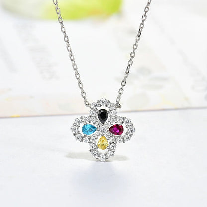 [：Polaidi Jewelry]ループネックレス フルモチーフダイヤモンド 16MM マルチカラー