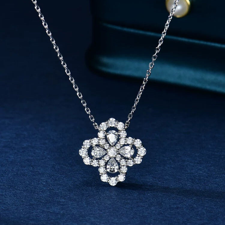 [Polaidi Jewelry]LOOP NECKLACE FULL MOTIF DIAMOND 16MM MULTIPLE COLORS