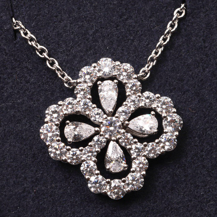 [Polaidi Jewelry]LOOP NECKLACE FULL MOTIF DIAMOND 16MM MULTIPLE COLORS