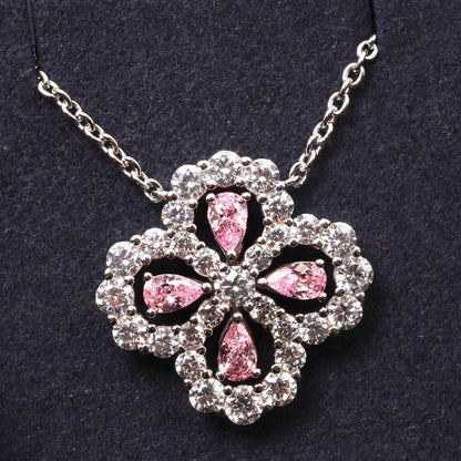 [Polaidi Jewelry]LOOP NECKLACE FULL MOTIF DIAMOND 16MM MULTIPLE COLORS