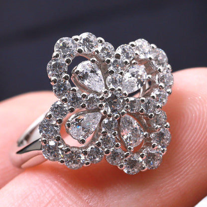 [：Polaidi Jewelry]ループリング フルモチーフ ダイヤモンド 16mm シルバー