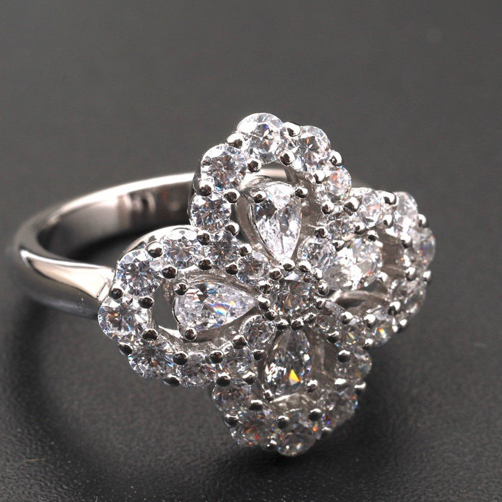 [Polaidi Jewelry]LOOP RING FULL MOTIF DIAMOND 16MM SILVE