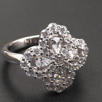 [：Polaidi Jewelry]ループリング フルモチーフ ダイヤモンド 16mm シルバー