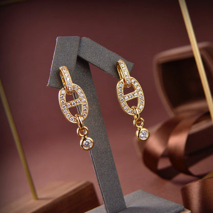 [：Polaidi Jewelry]HM CHAINE DIAMOND EARRINGS