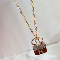 [Perlaura Jewelry ]CONSTANCE RED PEDANT PINK GOLD NECKLACE