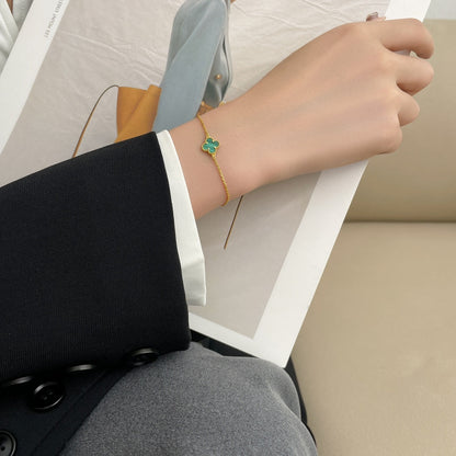 [：Polaidi Jewelry]CLOVER BRACELET MALACHITE 1 MOTIF