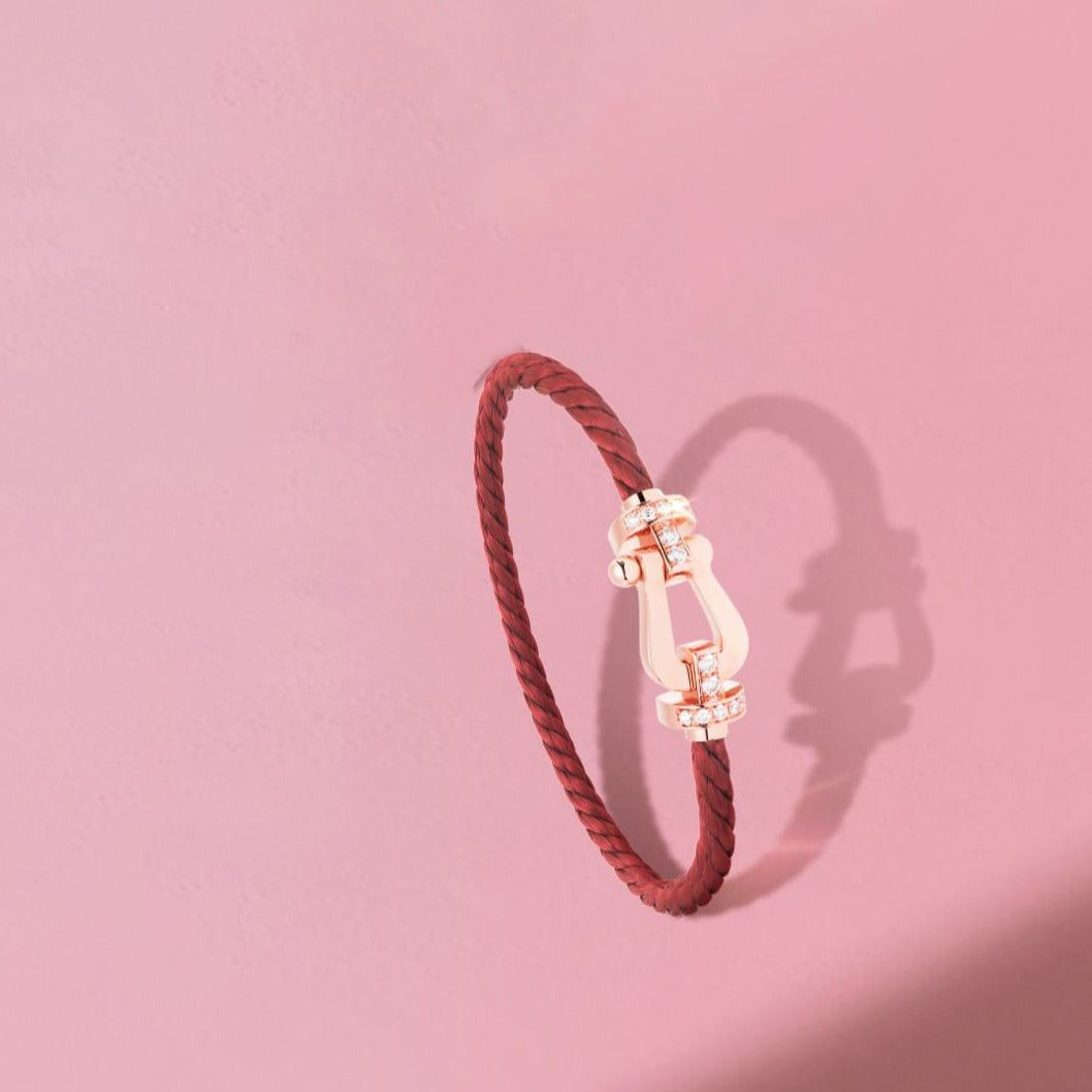 [：Polaidi Jewelry]FORCE 10 HALF DIAMOND PINK GOLD RED CORDERI LARGE AND MEDIUM MODEL