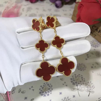 [：Polaidi Jewelry]CLOVER 3モチーフ カーネリアン ドロップピアス