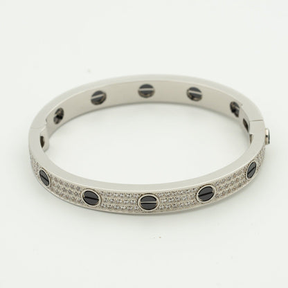 [Polaidi Jewelry]LOVE BRACELET 6.1MM DIAMOND-PAVED CERAMIC