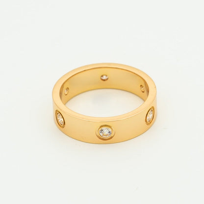 [Polaidi Jewelry]LOVE RING 5.5MM 6 DIAMONDS PINK GOLD