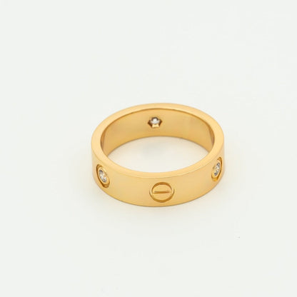 [Polaidi Jewelry]LOVE RING 5.5MM 3 DIAMONDS PINK GOLD