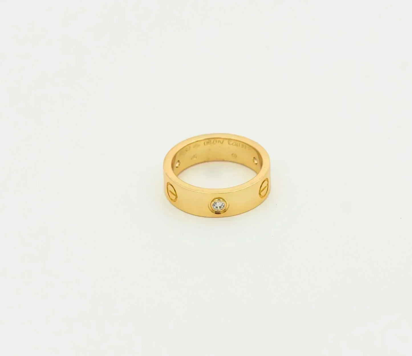 [：Polaidi Jewelry]LOVE RING 5.5MM 3 DIAMONDS GOLD
