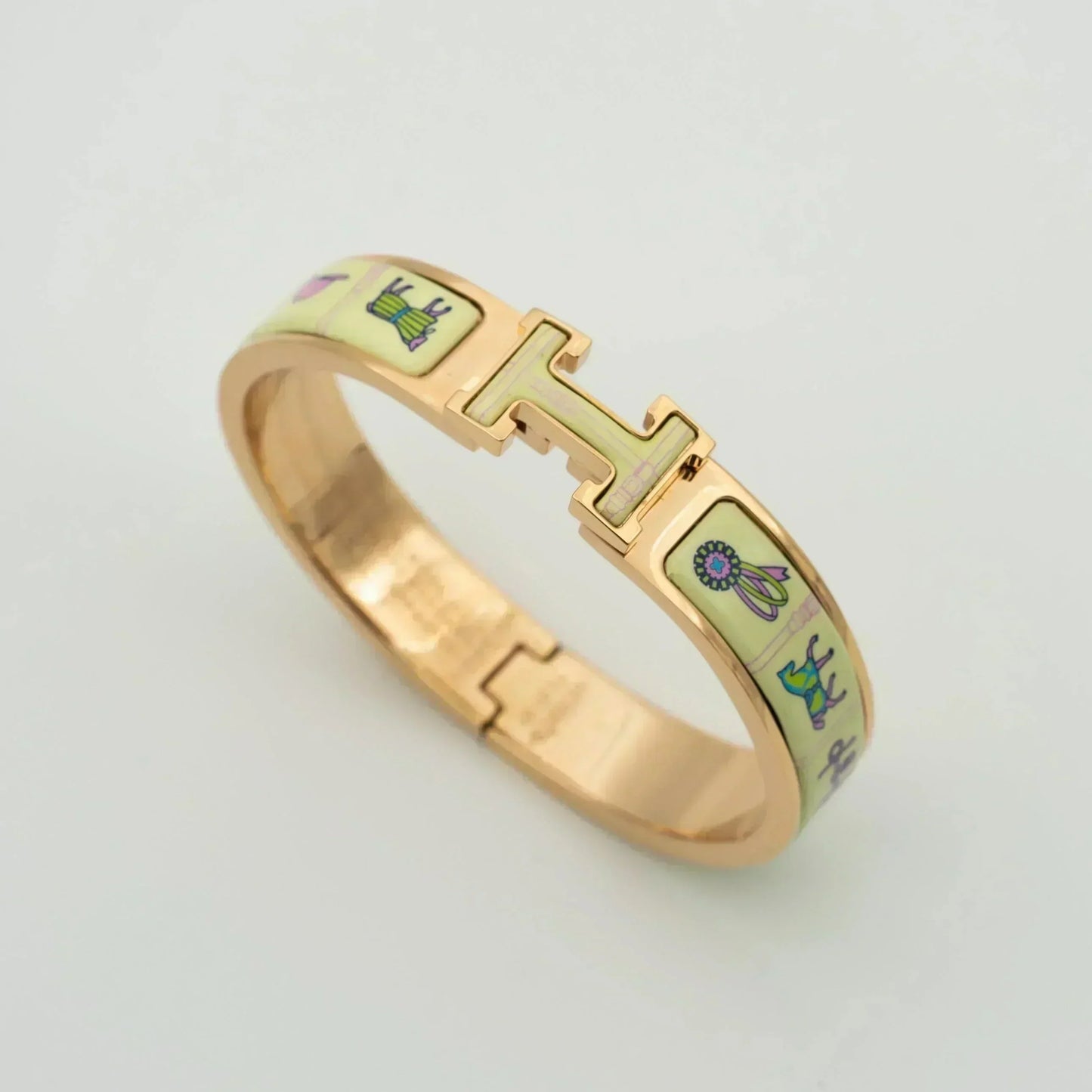 [：Polaidi Jewelry]H PINK GOLD BRACELET CREAM CERAMIC