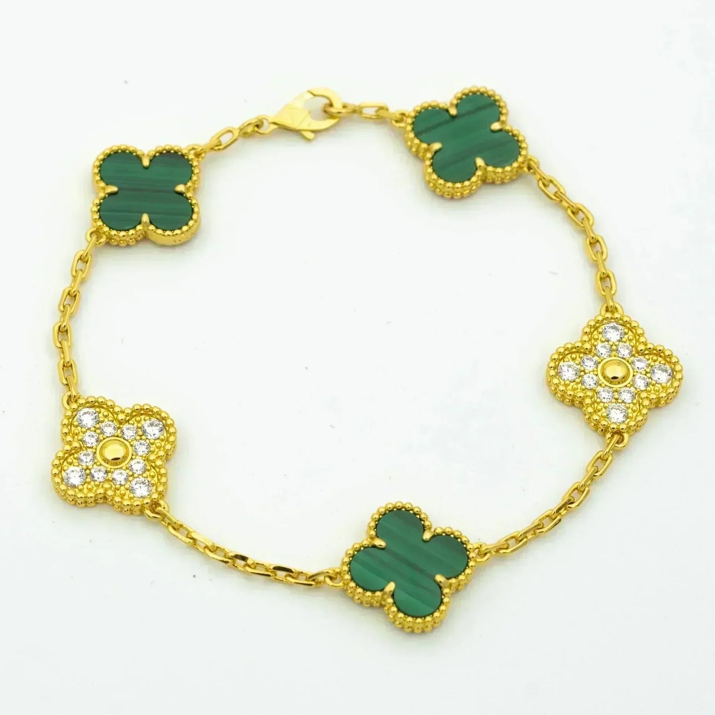 [Polaidi Jewelry] CLOVER 5 MOTIF マラカイトブレスレットコレクション