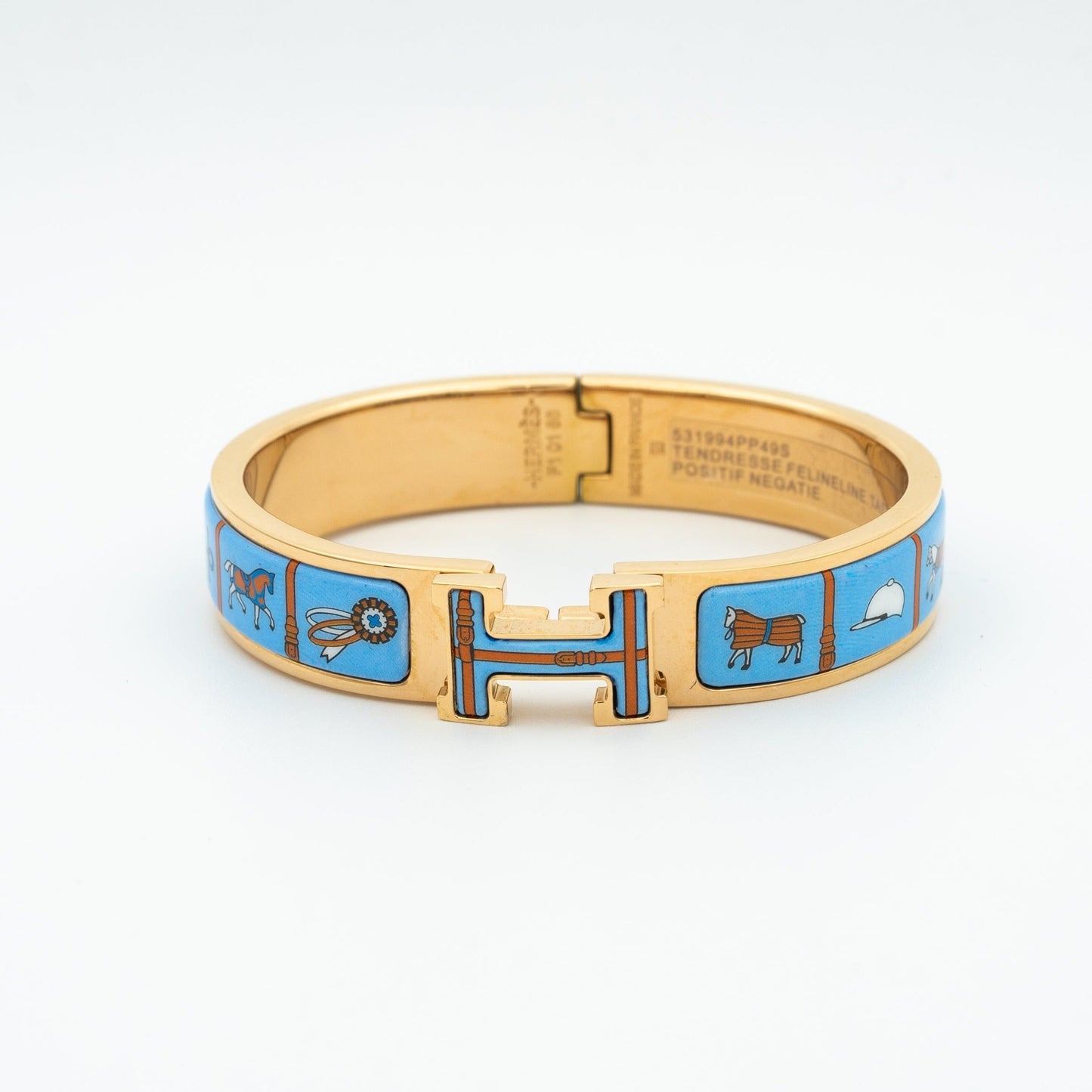 [Polaidi Jewelry]H PINK GOLD BRACELET BLUE CERAMIC