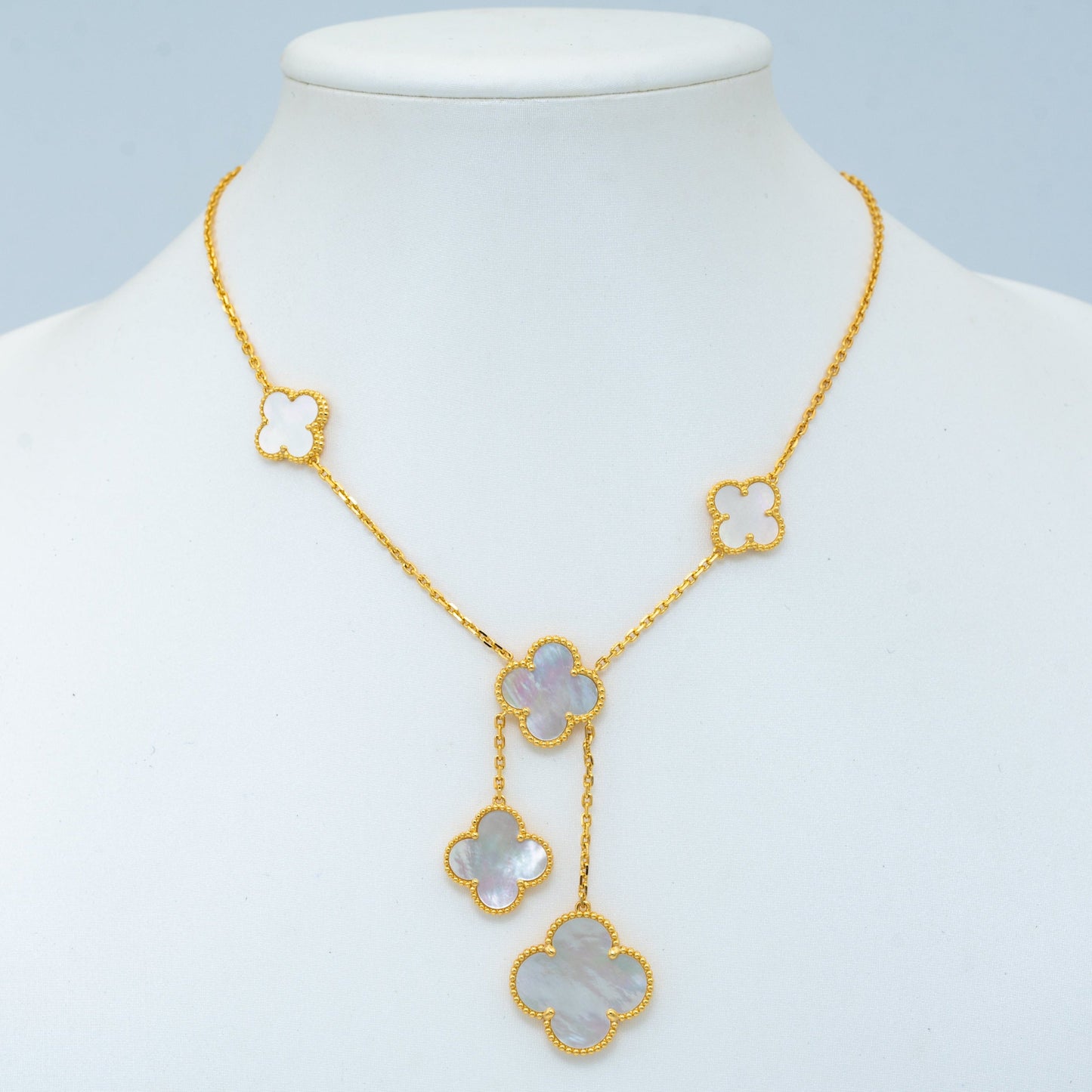 [：Polaidi Jewelry]クローバー マザーオブパールネックレス 6モチーフ
