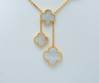 [：Polaidi Jewelry]クローバー マザーオブパールネックレス 6モチーフ