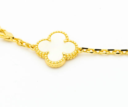 [：Polaidi Jewelry]CLOVER BRACELET 5 MOTIFS ONYX MOP