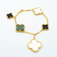 [Perlaura Jewelry ]CLOVER BRACELET 5 MOTIFS ONYX MOP