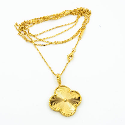 [：Polaidi Jewelry]クローバー 25mm ペンダントネックレス ゴールド