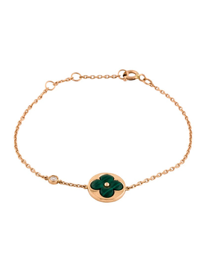 [Polaidi Jewelry]SUN MALACHITE 1 DIAMOND PINK GOLD BRACELET