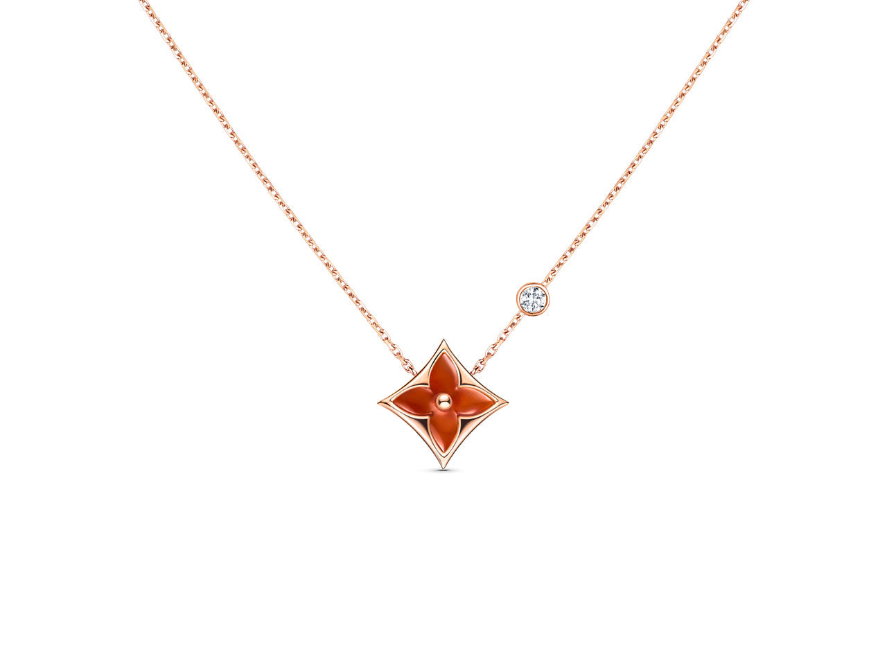 [：Polaidi Jewelry]STAR NECKLACE PINK GOLD 1 DIAMOND