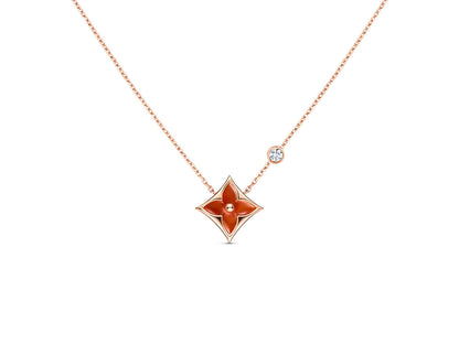 [：Polaidi Jewelry]STAR NECKLACE PINK GOLD 1 DIAMOND