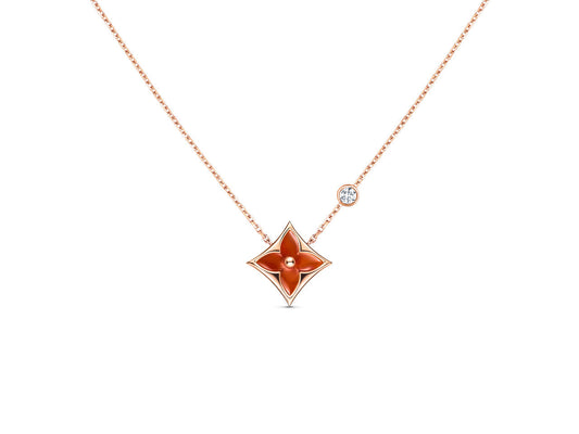 [：Polaidi Jewelry]STAR NECKLACE PINK GOLD 1 DIAMOND
